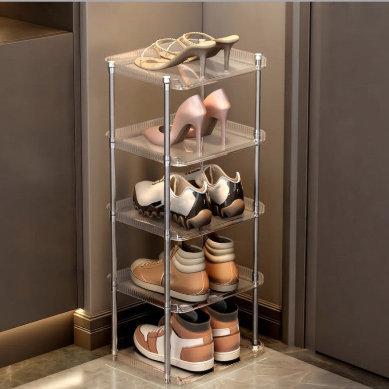 5 Tiers Vertical Transparent Shoe Rack Organizers