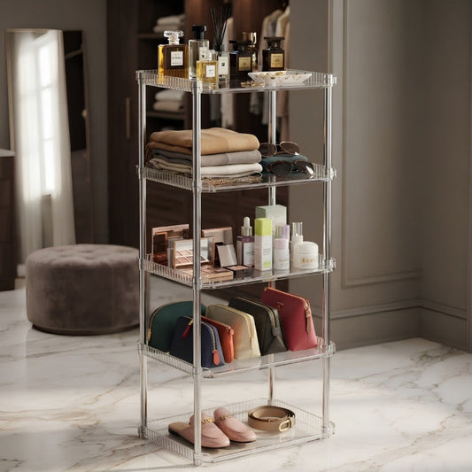5 Tiers Vertical Transparent Shoe Rack Organizers